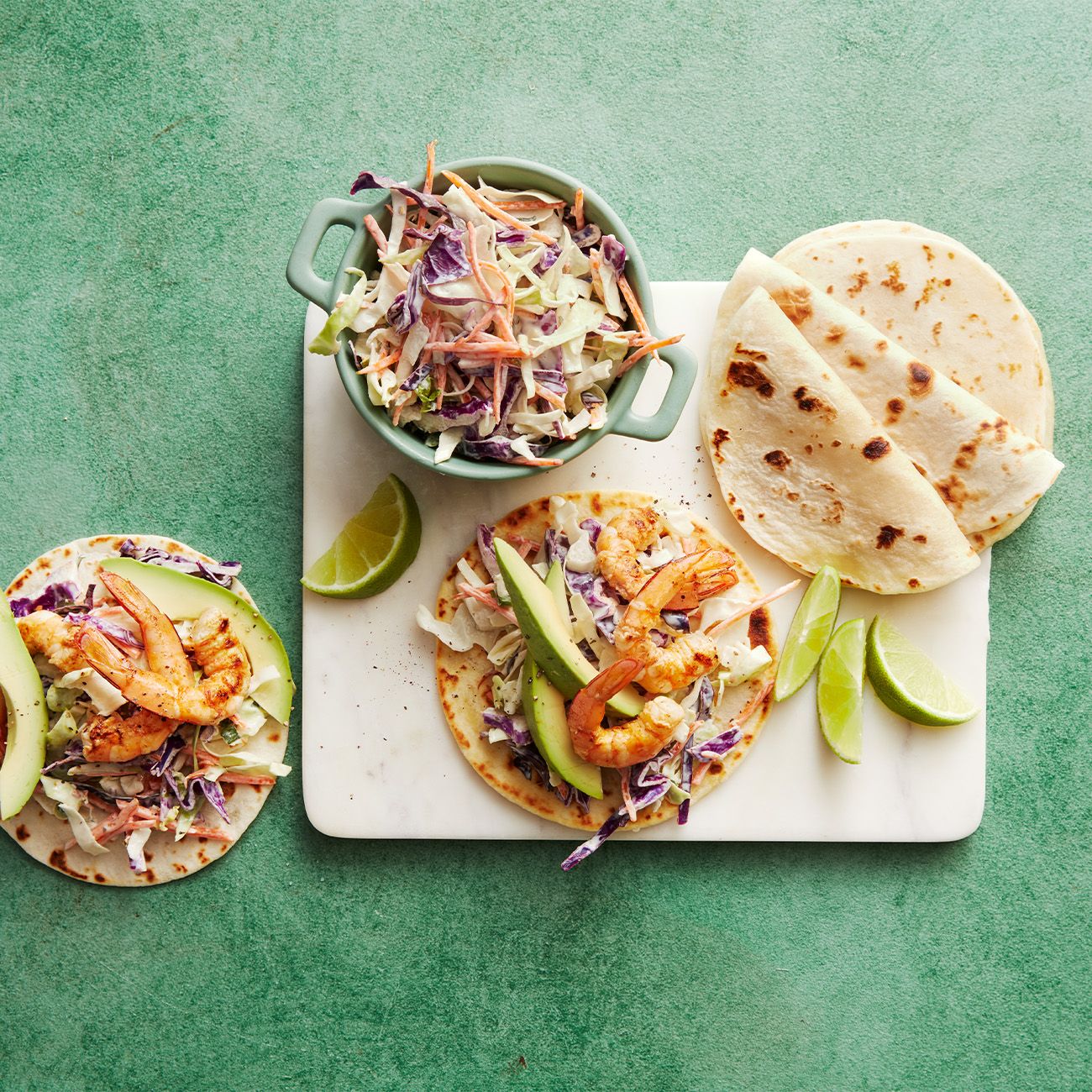 BBQ Spring prawn tacos